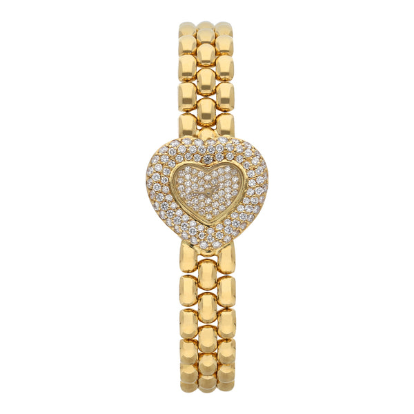 Reloj Chopard para dama modelo Happy Diamonds en oro amarillo 18 kilates.