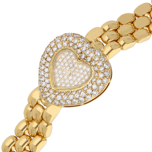 Reloj Chopard para dama modelo Happy Diamonds en oro amarillo 18 kilates.