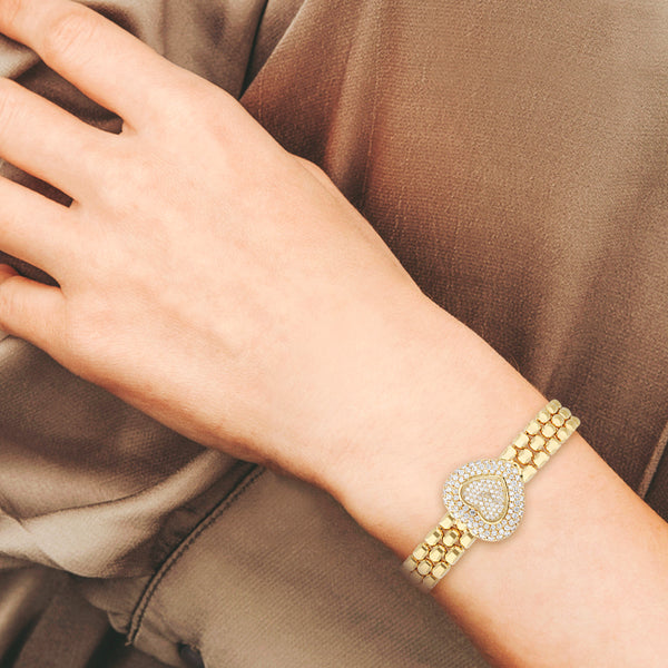 Reloj Chopard para dama modelo Happy Diamonds en oro amarillo 18 kilates.
