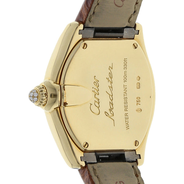 Reloj Cartier para dama modelo Roadster caja en oro amarillo 18 kilates.