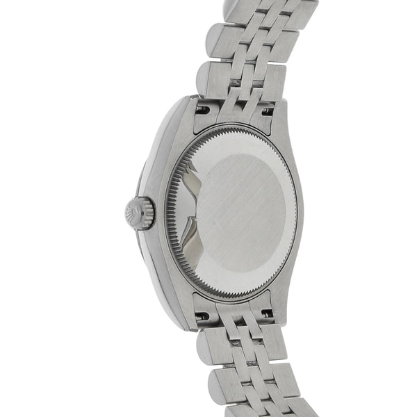 Reloj Rolex para dama modelo Oyster Perpetual DateJust bisel en oro blanco 18 kilates.