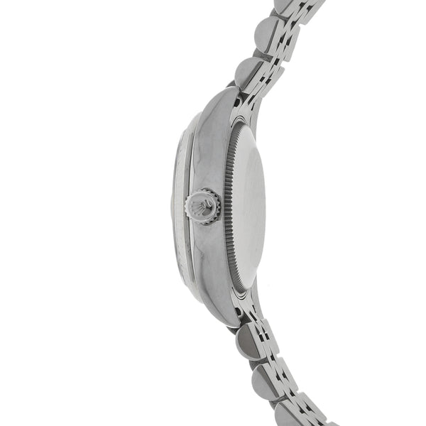 Reloj Rolex para dama modelo Oyster Perpetual DateJust bisel en oro blanco 18 kilates.