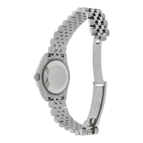 Reloj Rolex para dama modelo Oyster Perpetual DateJust bisel en oro blanco 18 kilates.