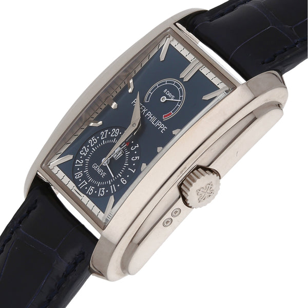 Reloj Patek Philippe para caballero modelo Gondolo caja en oro blanco 18 kilates.