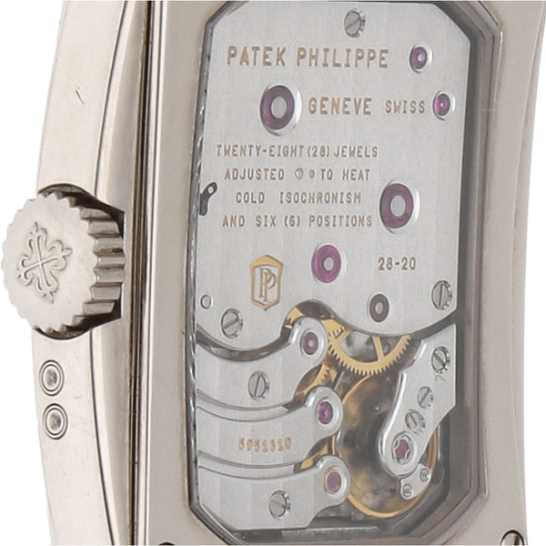 Reloj Patek Philippe para caballero modelo Gondolo caja en oro blanco 18 kilates.