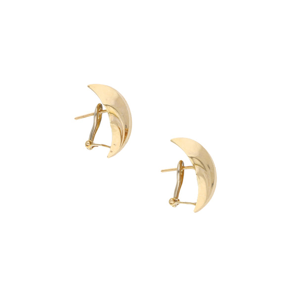 Aretes huecos en oro amarillo 14 kilates.