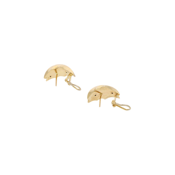 Aretes huecos en oro amarillo 14 kilates.