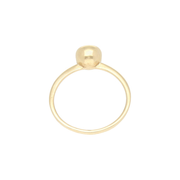 Anillo solitario liso con sintético en oro amarillo 14 kilates.