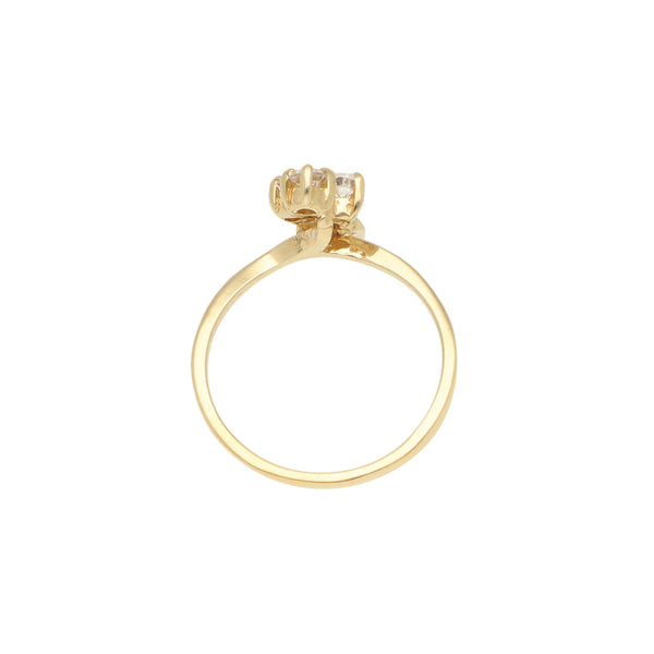 Anillo diseño especial con zafiros y circonias en oro amarillo 14 kilates.