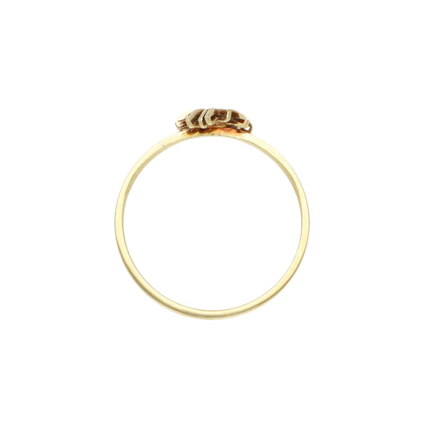 Anillo liso con aplicación en oro amarillo 14 kilates.