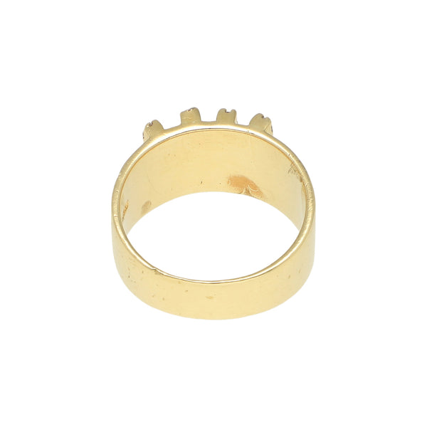 Anillo diseño especial con diamantes en oro amarillo 14 kilates.