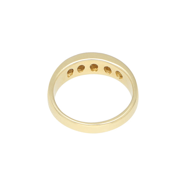 Anillo estilizado con diamantes en oro amarillo 14 kilates.