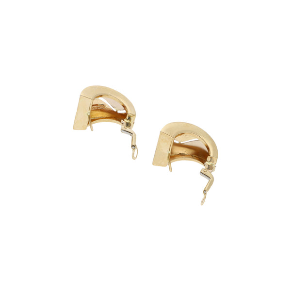 Aretes laminados en oro dos tonos 14 kilates.