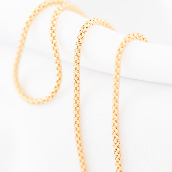 Collar eslabón laminado en oro amarillo 14 kilates.