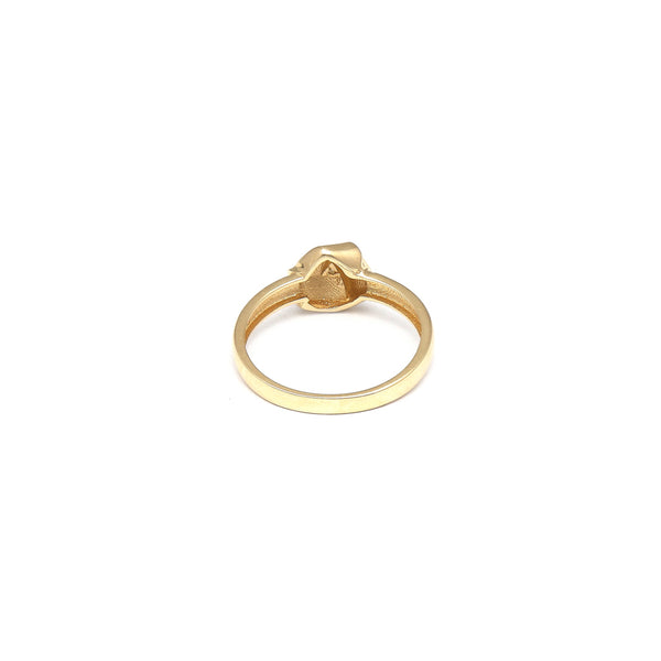 Anillo diseño especial motivo nudo en oro amarillo 14 kilates.