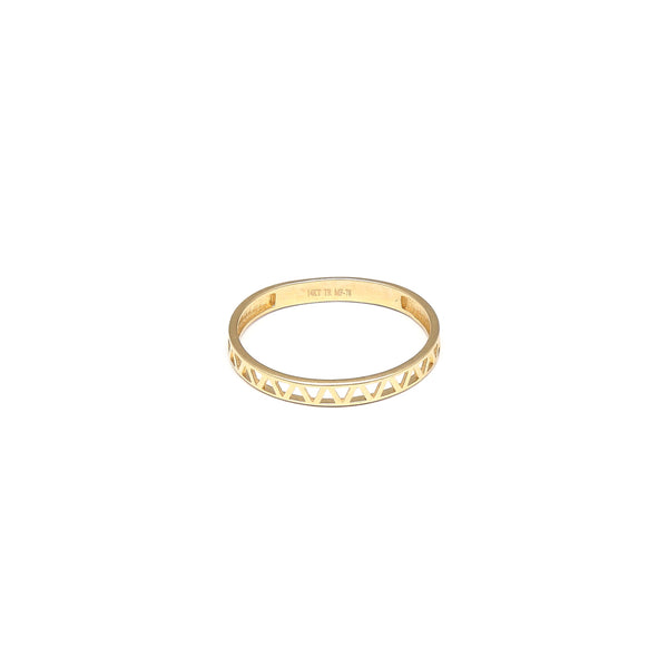 Anillo calado en oro amarillo 14 kilates.