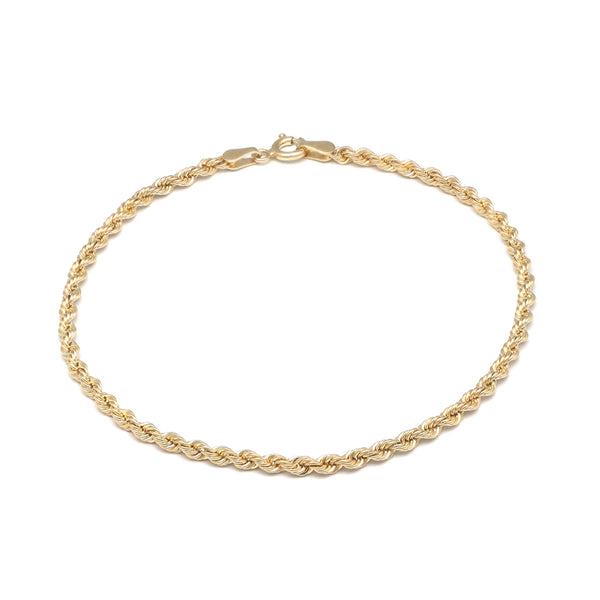 Pulsera eslabón torzal en oro amarillo 14 kilates.