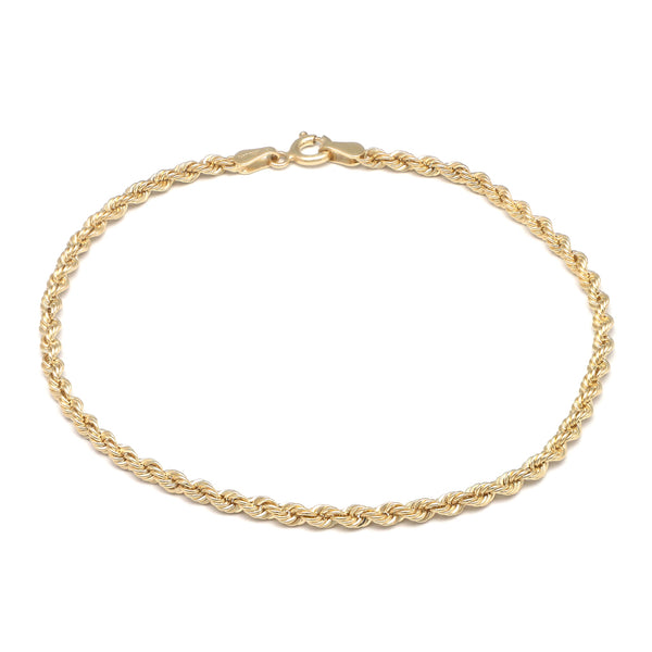 Pulsera eslabón torzal en oro amarillo 14 kilates.