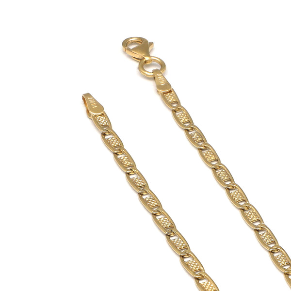 Pulsera eslabón nudo marino en oro amarillo 14 kilates.