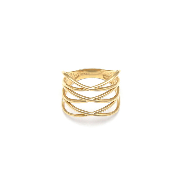 Anillo calado en oro amarillo 14 kilates.