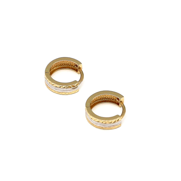 Arracadas articuladas facetadas en oro amarillo 14 kilates.