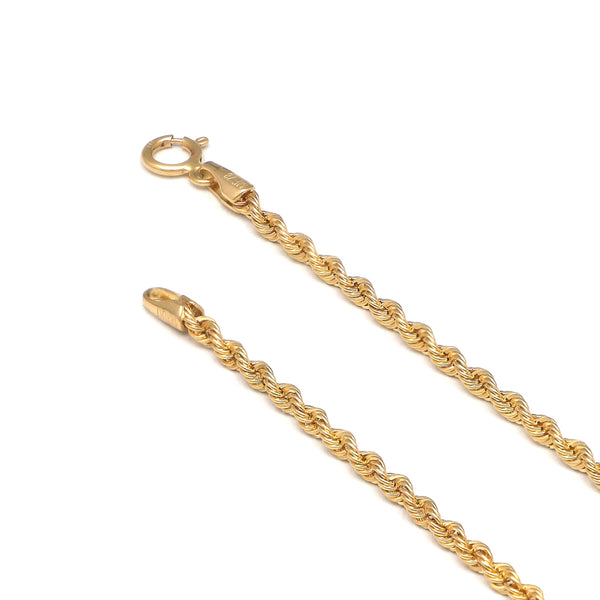 Pulsera eslabón torzal en oro amarillo 14 kilates.