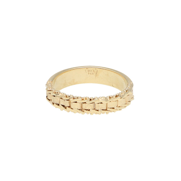 Anillo boleado en oro amarillo 14 kilates.