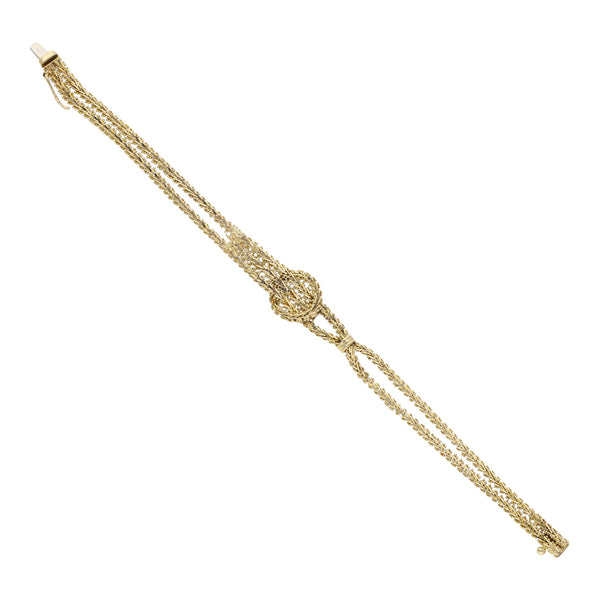 Pulsera eslabón boleado en oro amarillo 14 kilates.