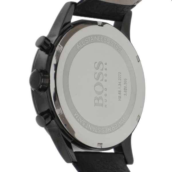 Reloj Hugo Boss para caballero caja acero esmalte correa piel.