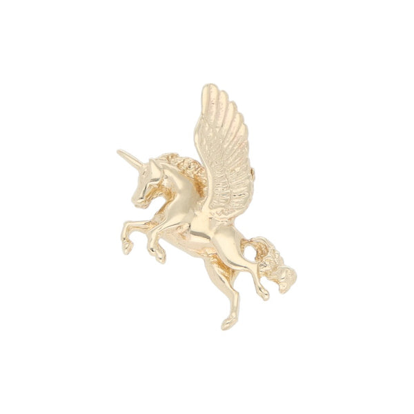 Dije diseño especial motivo pegaso en oro amarillo 14 kilates.