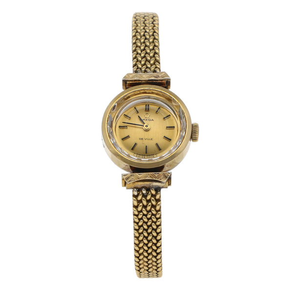 Reloj Omega para dama modelo De Ville correa oro amarillo 18 kilates.