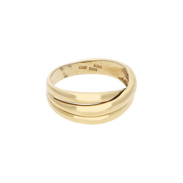 Anillo acanalado en oro amarillo 14 kilates.