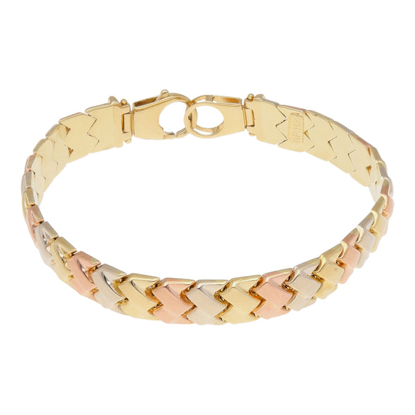 Pulsera eslabón articulado en oro amarillo 14 kilates.