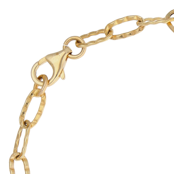 Pulsera eslabón combinado en oro amarillo 14 kilates.