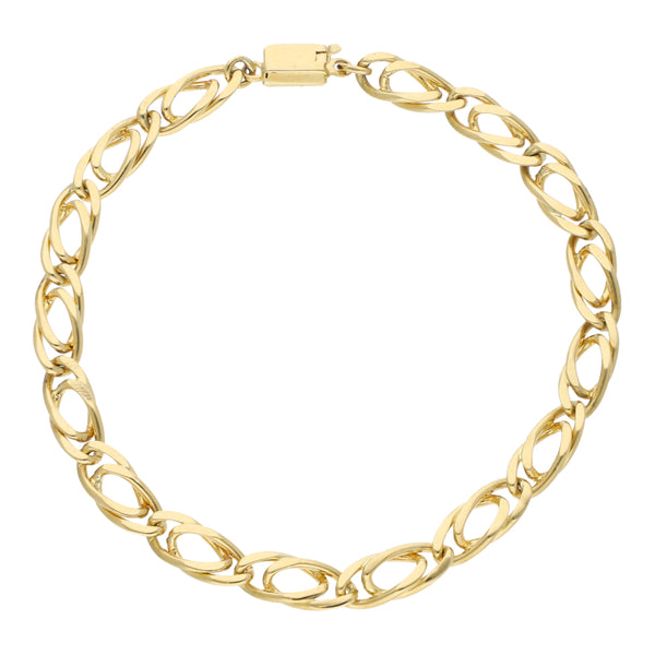 Pulsera eslabón nudo egipcio en oro amarillo 18 kilates.