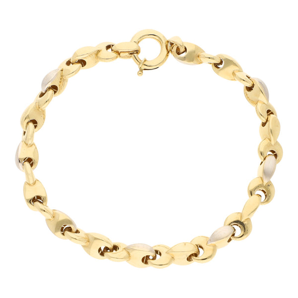 Pulsera eslabón hueco en oro amarillo 14 kilates.