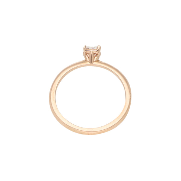 Anillo solitario con diamante en oro rosa 14 kilates.