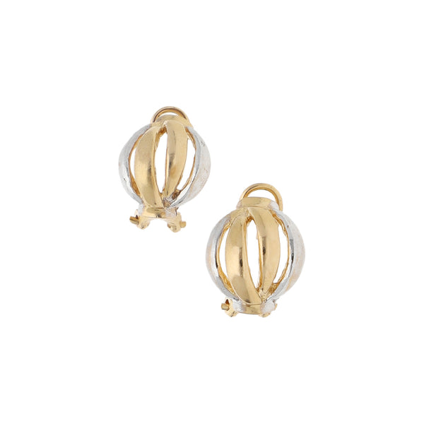 Aretes calados en oro amarillo 14 kilates.