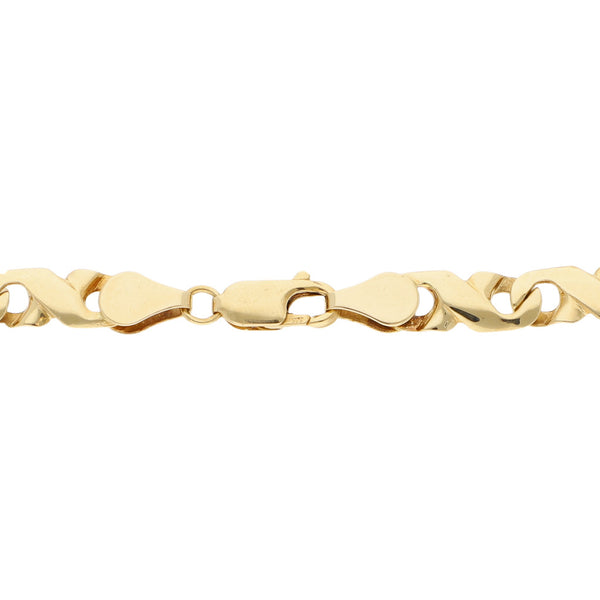 Pulsera eslabón laminado en oro amarillo 14 kilates.