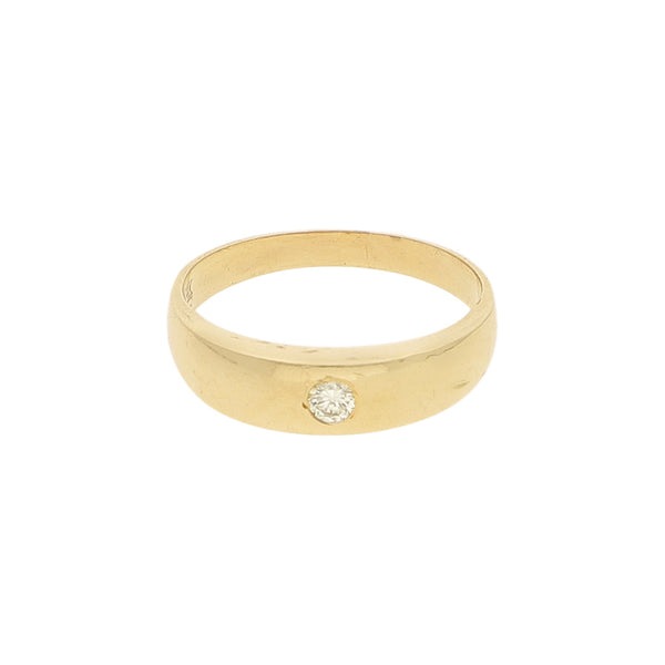 Anillo solitario con diamante en oro amarillo 14 kilates.