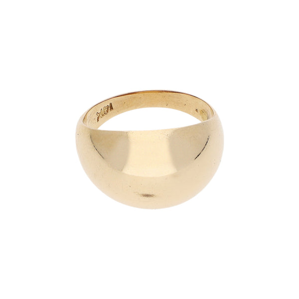 Anillo liso en oro amarillo 14 kilates.