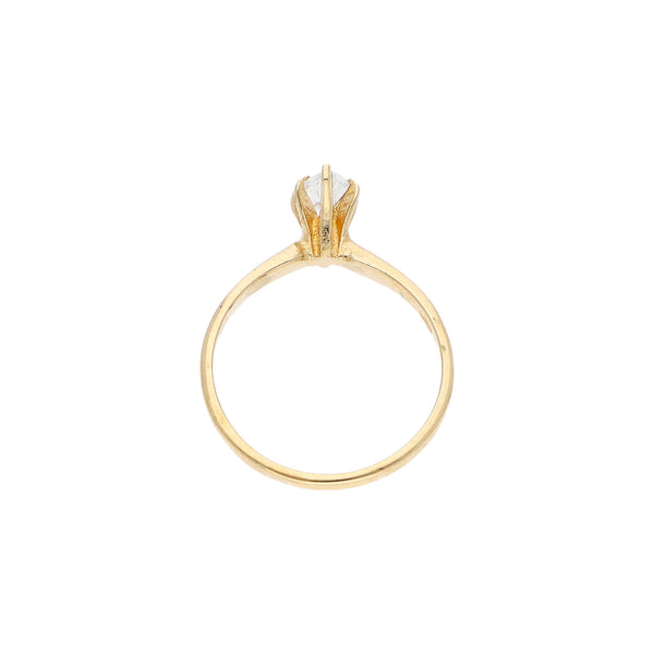 Anillo solitario con circonia en oro amarillo 14 kilates.