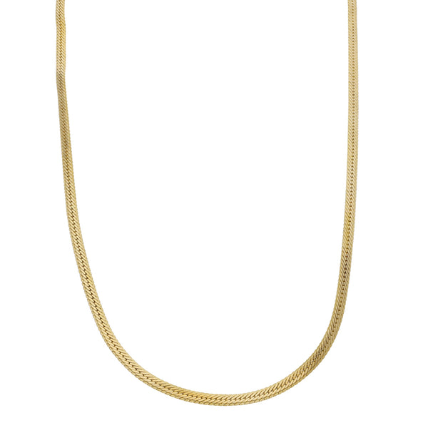 Collar eslabón plano en oro amarillo 14 kilates.