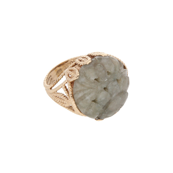 Anillo estriado con sintetico en oro amarillo 14 kilates.