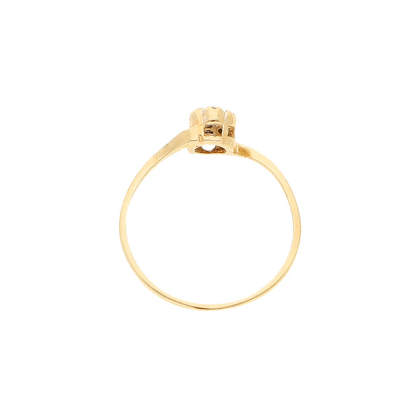 Anillo estilizado con diamantes en oro amarillo 14 kilates