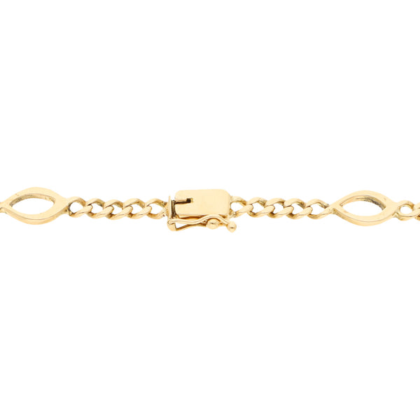 Pulsera eslabón combinado en oro amarillo 14 kilates.