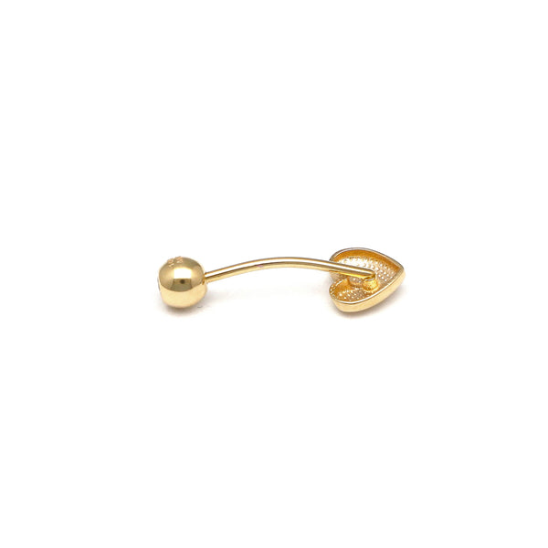 Piercing hueco motivo corazón con circonia en oro amarillo 14 kilates.