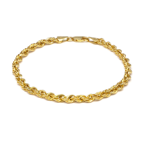 Pulsera eslabón torzal en oro amarillo 14 kilates.