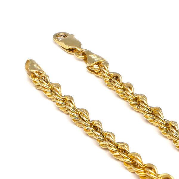 Pulsera eslabón torzal en oro amarillo 14 kilates.