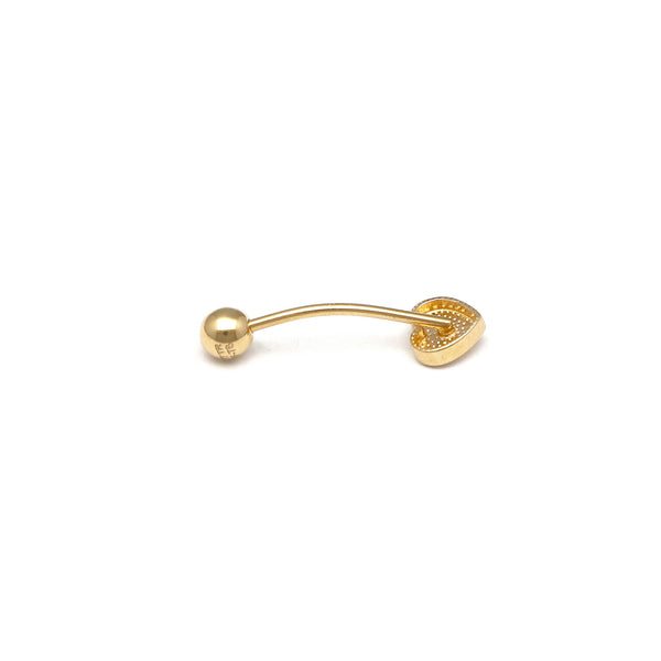 Piercing hueco motivo corazón en oro amarillo 14 kilates.